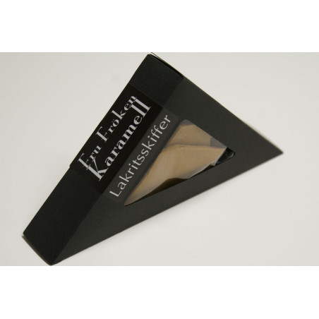 Trekantig karamellask med lakritsskiffer