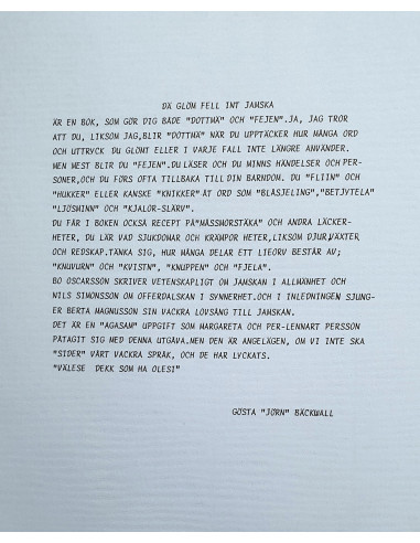 Dä glöm fell int JAMSKA