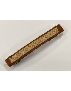 Hårspänne i läder och näver, större storlek