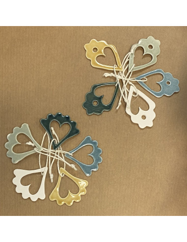 Dekorationshängen i porslin, 10-pack