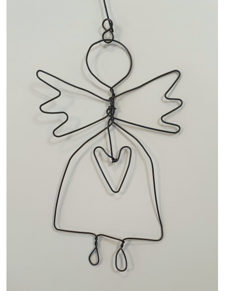 Hängande ängel i trådslöjd