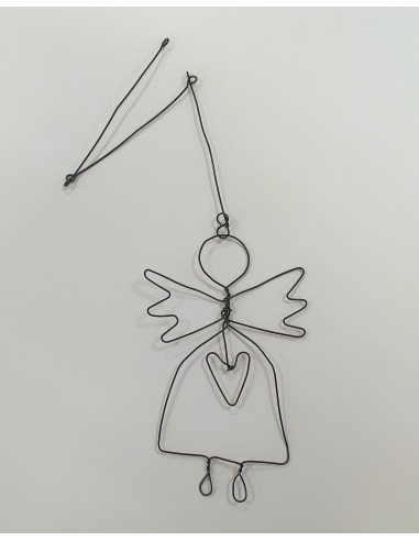 Hängande ängel i trådslöjd