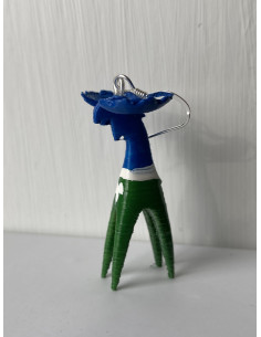 Örhänge med en älg målad i jämtlandsfärger 2