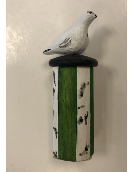 Målad krympburk med en ripa på toppen